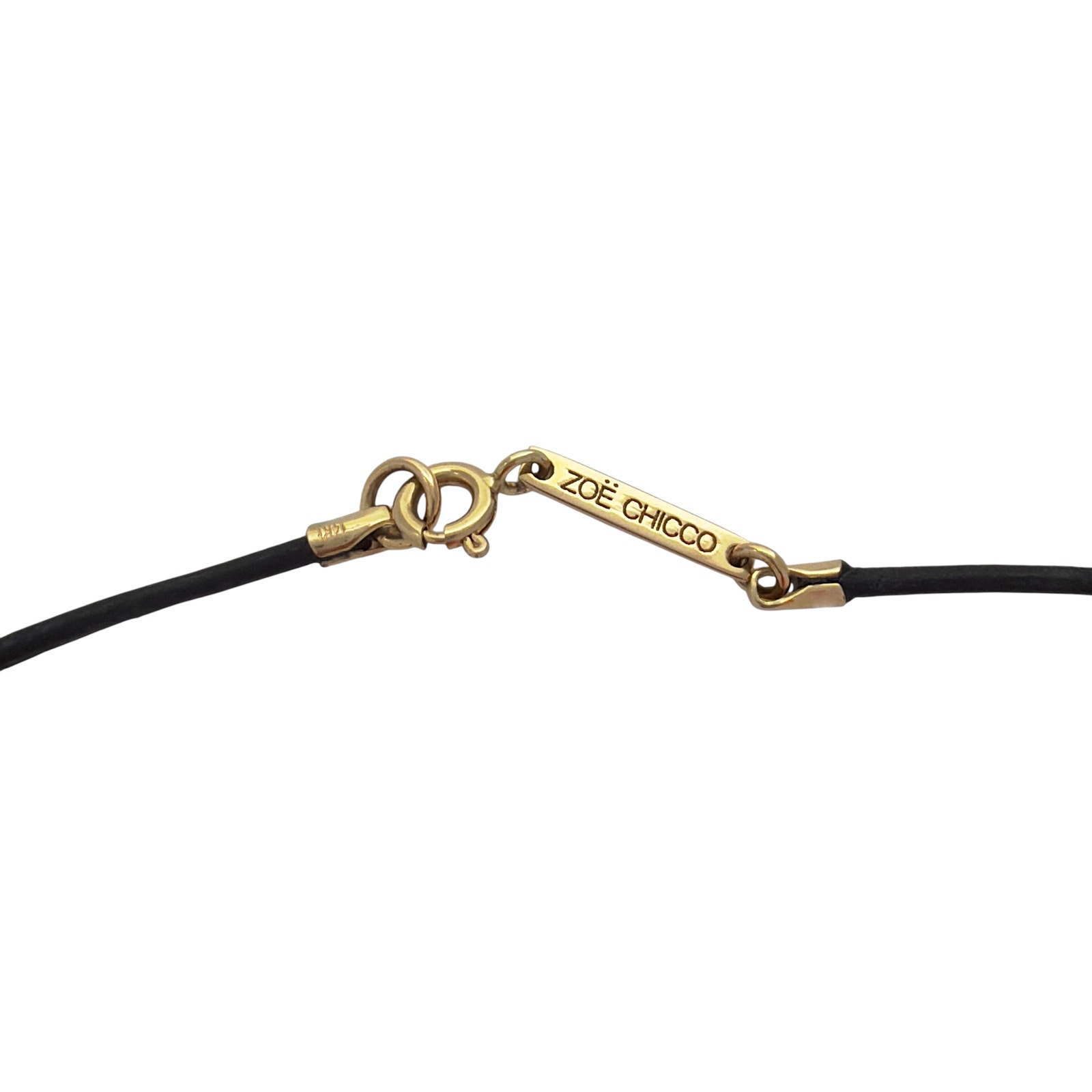 Zoe Chicco 14k Gold Leather Cord Necklace In Black — image 5 of 8